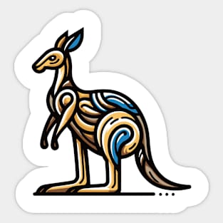 Pop art kangaroo illustration. cubism illustration of a kangaroo Sticker